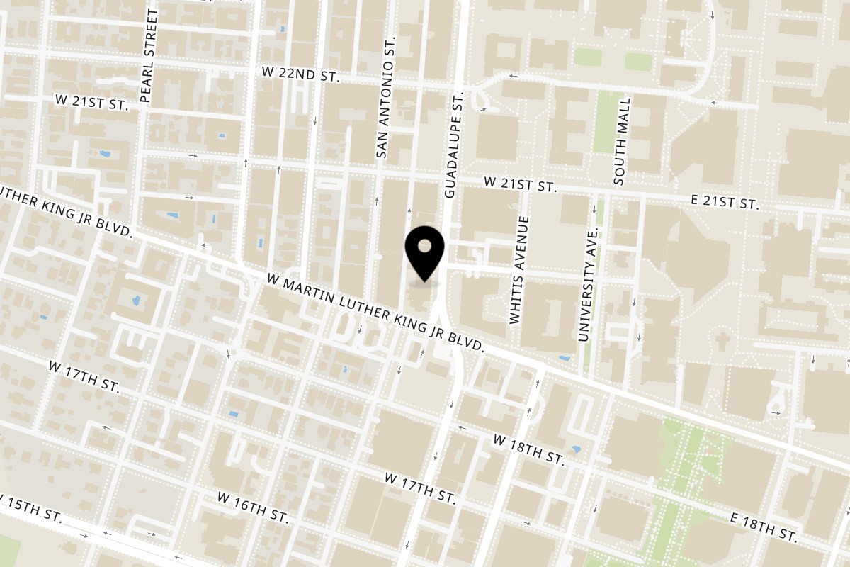 Map showing the location of Tapioca House on 1906 Guadalupe St in Austin
